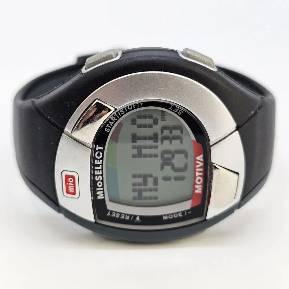 MIO Motiva Heart Rate Monitor Unisex‎ Watch 45MM Black Gray Bands New Battery
